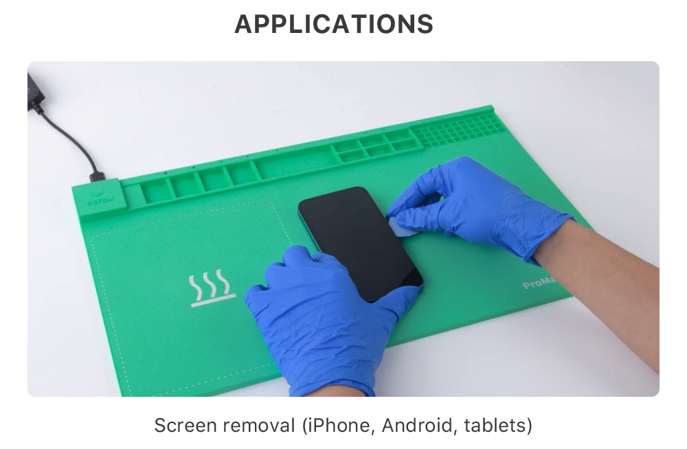 REFOX RS30 ESD para reparación de teléfonos móviles almohadilla térmicas_eliminación de la pantalla (iPhone, teléfonos Android, tabletas)
