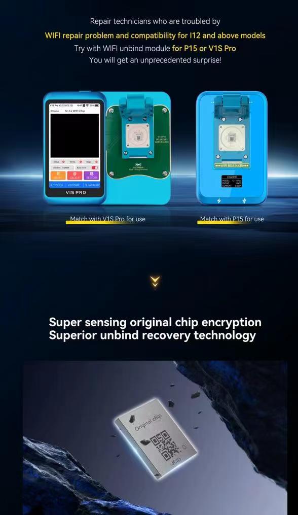 JCID WiFi Chip for iPhone 12-15 Series WiFi Unbind Repair Solution