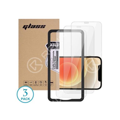 3 Pack Tempered Glass 0.15mm 9H 2.5D Screen Protector With Install Guidance Frame for iPhone