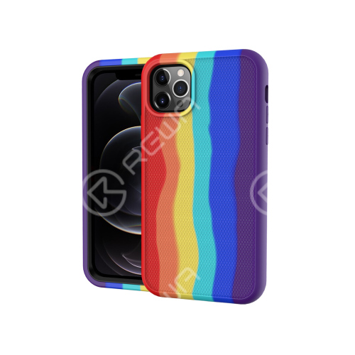 Rainbow Stripes Armor Phone Case for IP 12-13 Pro Max