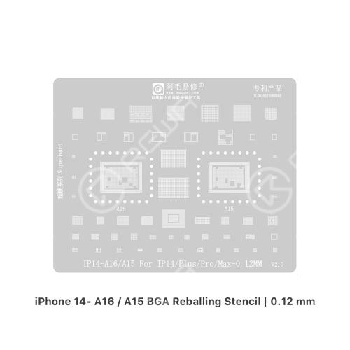 AMAOE BGA Reballing Stencil For iPhone 14 Series (A16/A15 CPU)