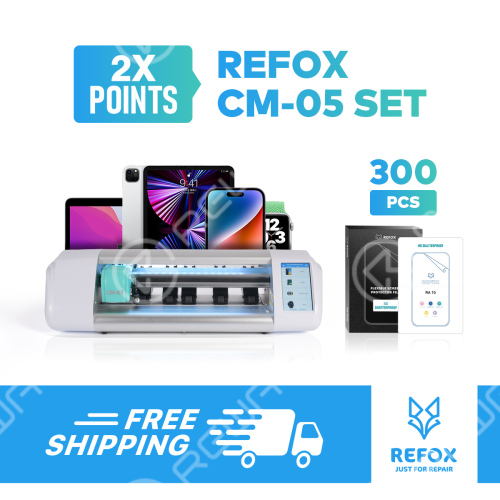 REFOX CM-05 Screen Protector Film Cutting Machine Set - With 300PCS Films
