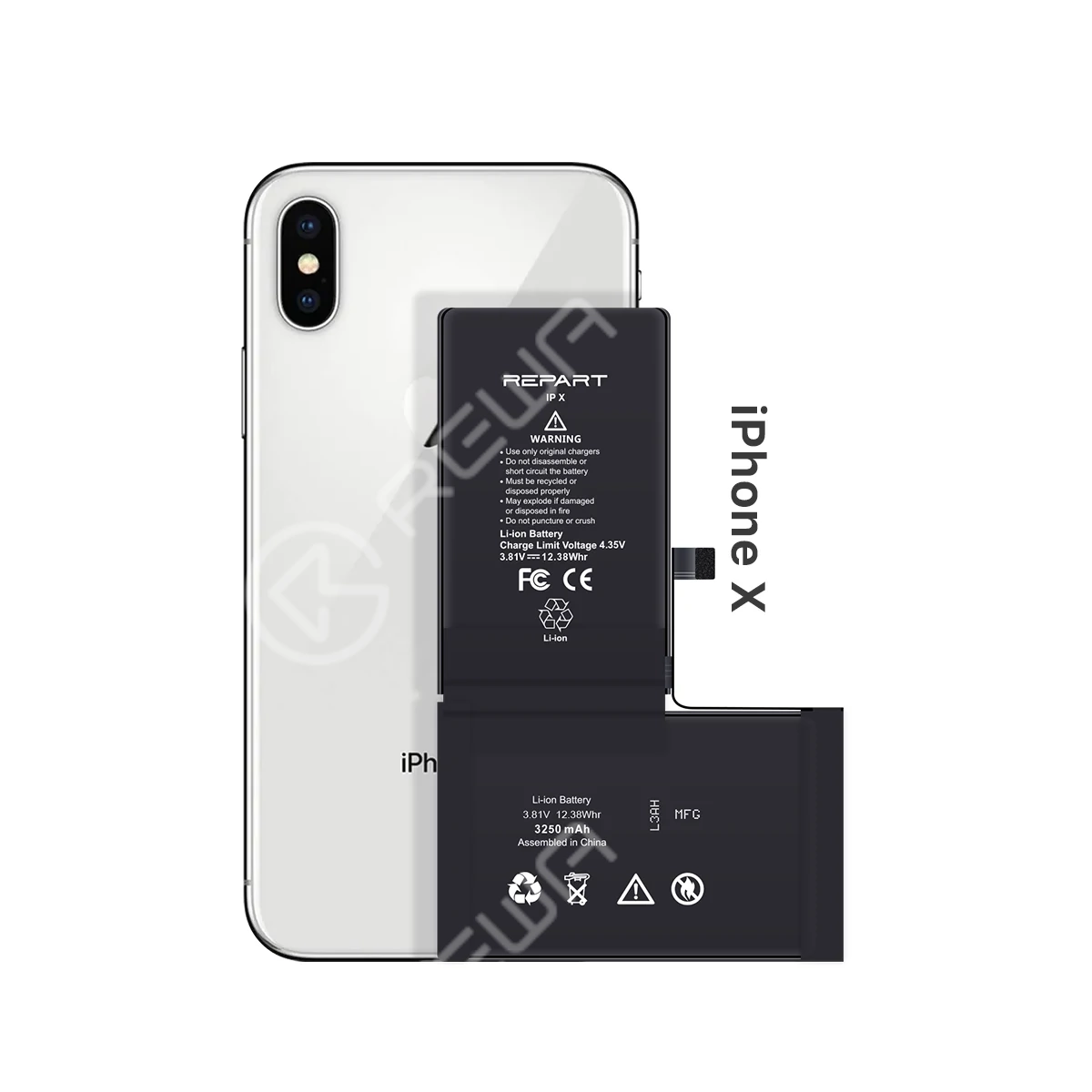 Paard Noord West eb REPART iPhone X High Capacity Battery Replacement - Prime