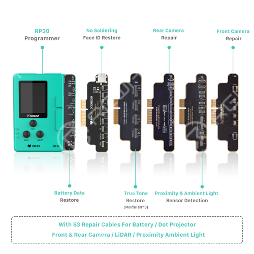 REFOX RP30 iPhone Programmer Packs (Battery / Face ID / True Tone / Front & Rear Camera / LiDAR / Proximity Ambient Light)