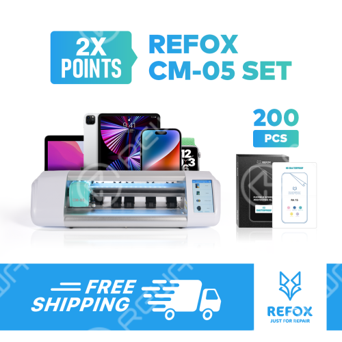 REFOX CM-05 Screen Protector Film Cutting Machine Set - With 200PCS Films 300 Cutting Times