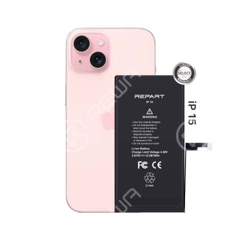 REPART Standard Capacity Battery Replacement for iPhone 15 - Select