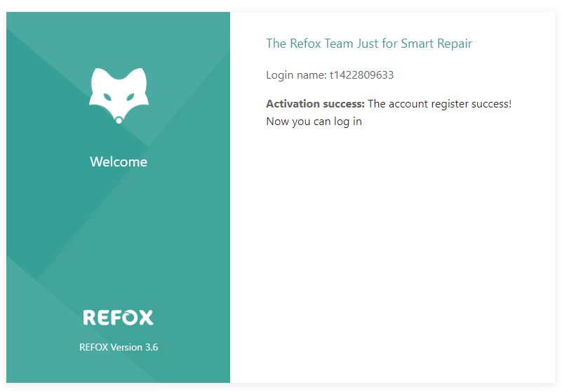 successfully created refox account