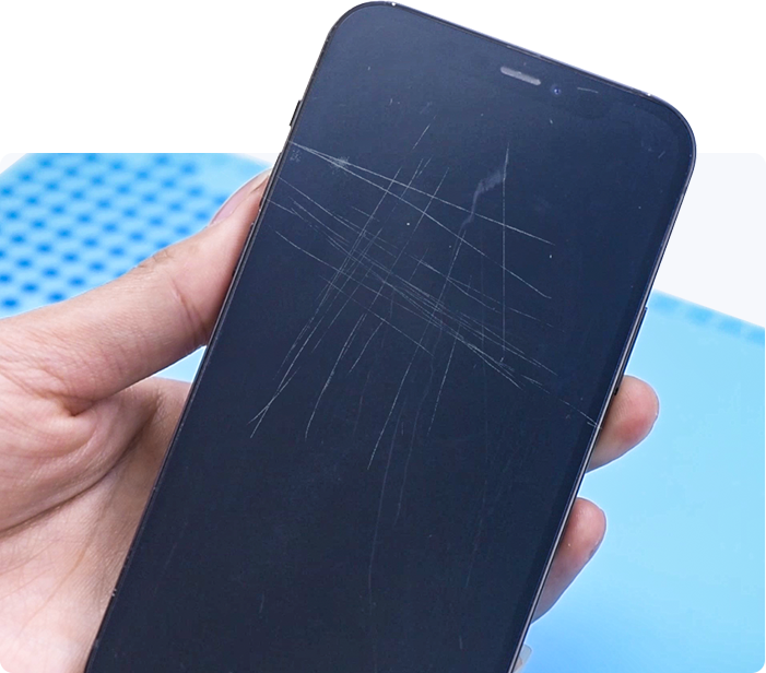 scratch phone before polishing