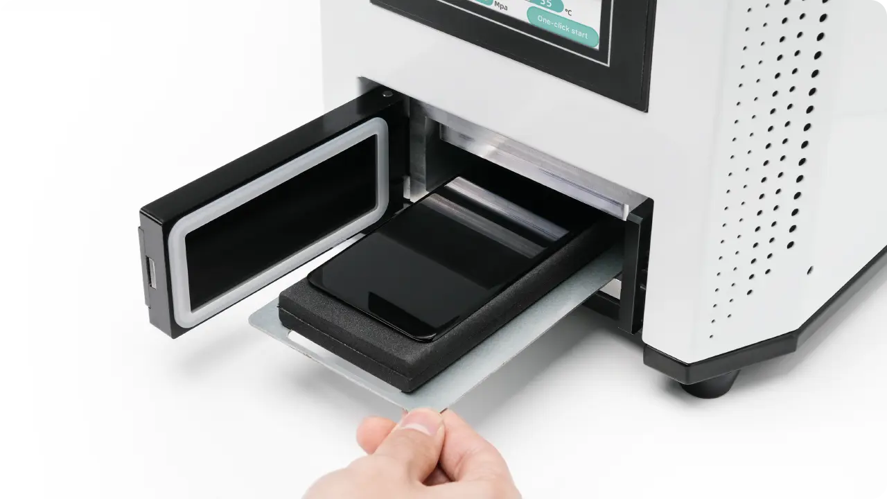 Curved screen lamination & bubble removal