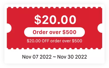 $20 Off Order Over $500 Thanksgiving Discount Coupon